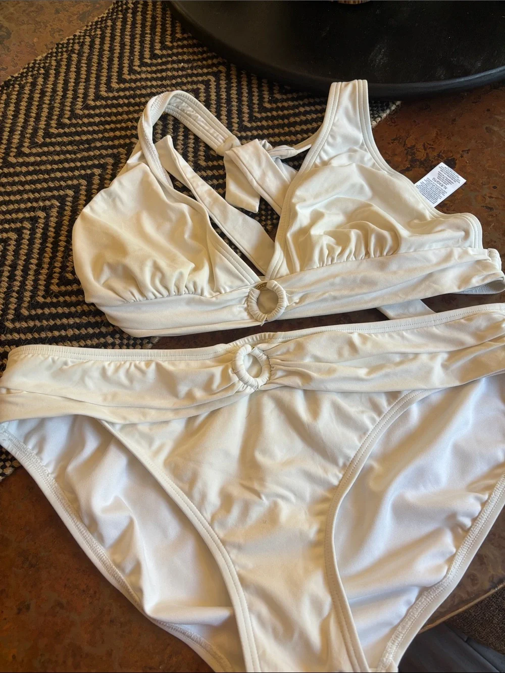 Michael Kors Cream Ring-Accent Bikini Set